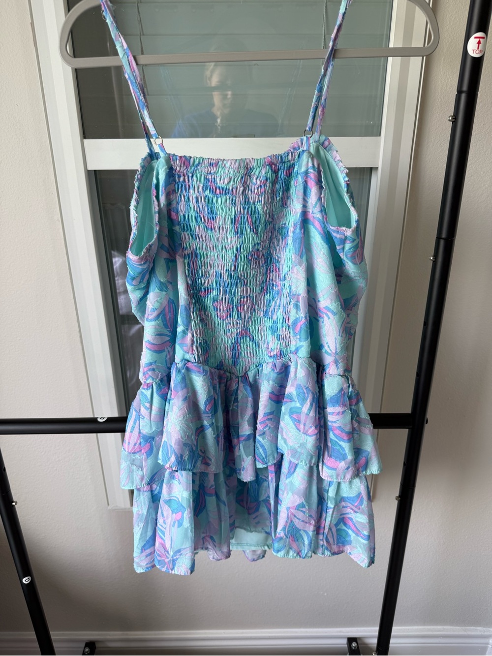 wild fable Mint Smocked Dress with Lavender & Pink Floral Trim - Picture 5 of 7